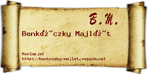 Benkóczky Majlát névjegykártya
